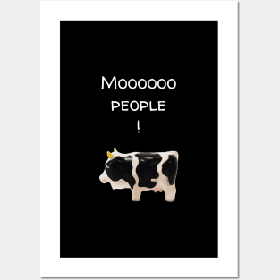 Moooooooooo People! | Funny Cow Social Distancing Quote Posters and Art